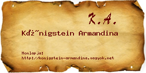 Königstein Armandina névjegykártya